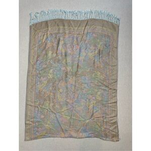 Cashmere Scarf Frilly Paisley Blue Purple Pastel Scarf